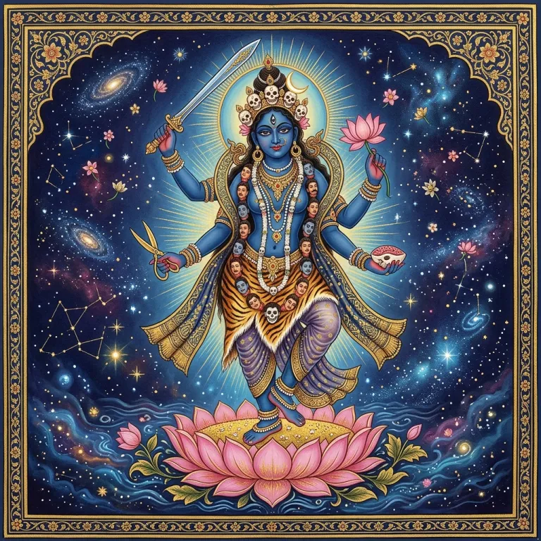Tara, the Mahavidya goddess, in traditional Indian painting style